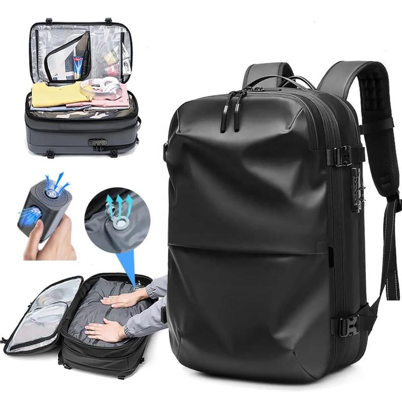 Travel Backpack with Vacuum Compression, 17-Inch Laptop Bag, Business & Hiking, Large Capacity, Expandable